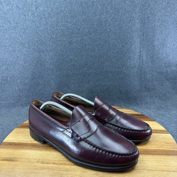 GH Bass Men's Burgundy Size 12 D Weejuns Leather Penny Loafers - Picture 2 of 14